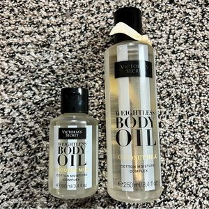 Victoria’s Secret Weightless Body Oil Set - Coconut Milk 8.4 and 3.4 fl oz Rare